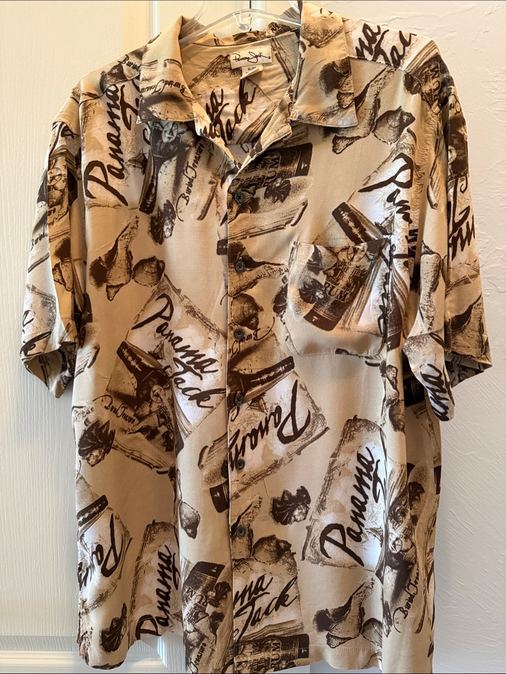 Panama Jack Beige and Brown Short-Sleeve Button-Down Shirt
